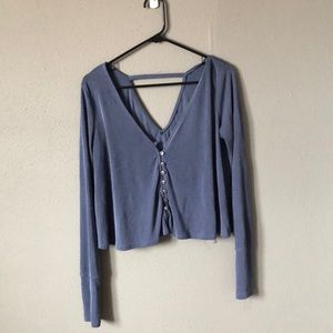 Blue button up long sleeve
